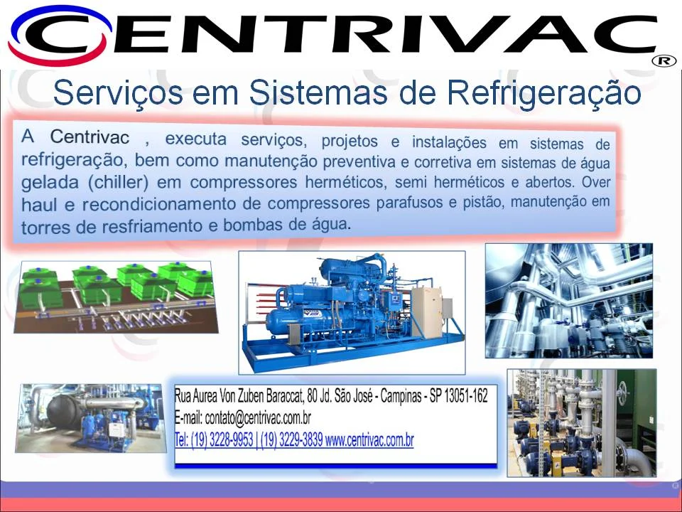 Manutenção Chiller Trane Carrier Sabroe Hitachi york. Manutenção Chiller Trane Carrier Sabroe Hitachi york.
